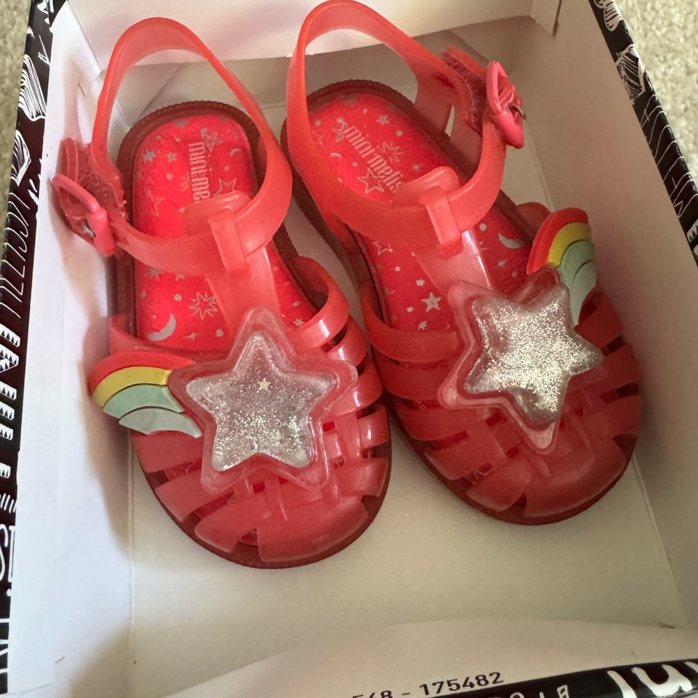 Mini Melissa Kids' Pink Star Sandals size 7